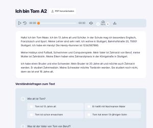 Screenshot Leseübungen